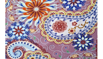 10cm Viscosejersey buntes Sommermuster PAISLEY ALTROSA (Grundpreis €10,00/m)